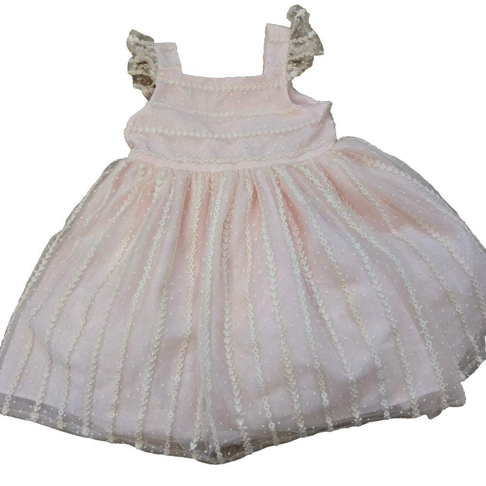 Pippa & Julie Little Girl's Embroidery Stripe Tulle‎ Dress 4T